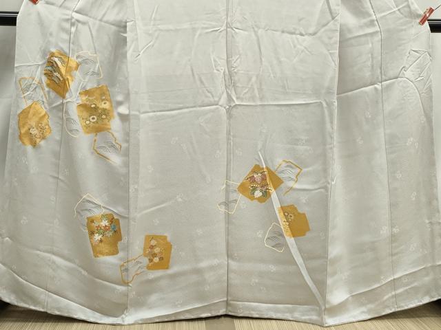 平和屋着物■訪問着　駒刺繍　破れ色紙花文　金彩　正絹　逸品　DABJ5516qa
