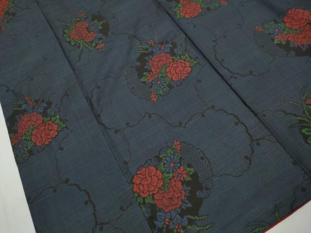 平和屋着物■本場大島紬　7マルキ　雪輪花文　正絹　逸品　DABK3007qa
