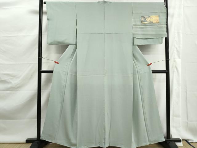 平和屋着物■上質な色無地　万葉彩恋好魅　裏葉柳色　反端付き　正絹　逸品　DABJ5517qa