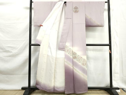 平和屋着物■訪問着　寿光織　更紗花文　暈し染め　金銀糸　正絹　逸品　DABK3001qa