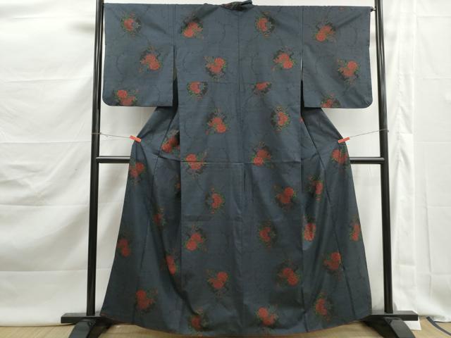平和屋着物■本場大島紬　7マルキ　雪輪花文　正絹　逸品　DABK3007qa