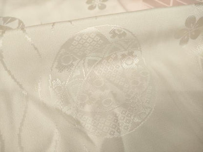平和屋着物●振袖用長襦袢　無双仕立て　花毬地紋　暈し染め　正絹　逸品　AABM0095ck