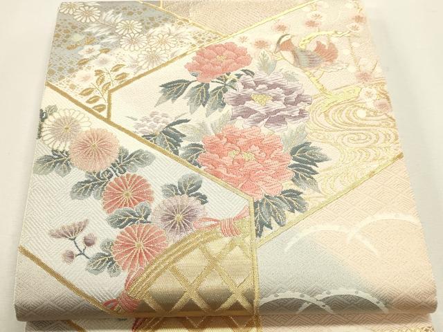 平和屋本店▼六通柄袋帯　唐織　琳派百景　本金箔24Ｋ　正絹　逸品　DABJ6164sf
