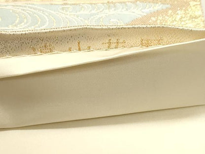 平和屋本店▼六通柄袋帯　唐織　九百錦　遠山花暦　本金箔　正絹　逸品　DABJ6165sf