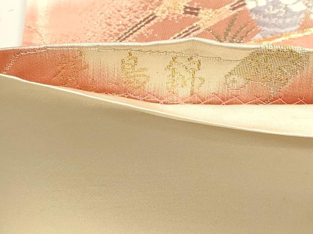 平和屋本店▼六通柄袋帯　唐織　花鳥錦　純金箔二重織　正絹　逸品　	 DABJ6161sf