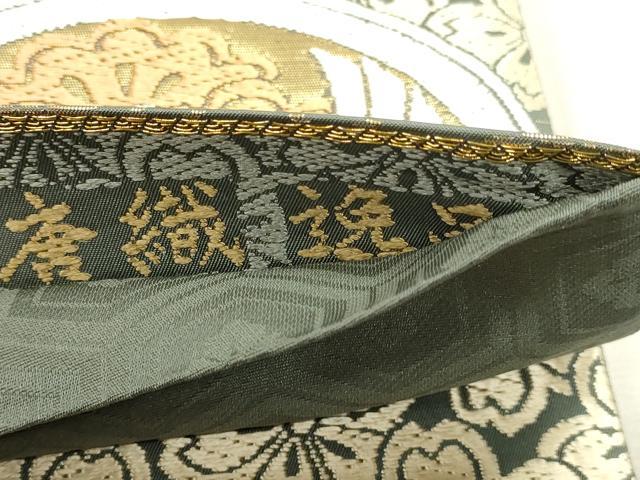平和屋本店▼六通柄袋帯　唐織　飛鶴花丸文　プラチナ本金　正絹　逸品　DABJ6192sf
