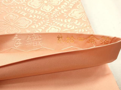 平和屋本店▼六通柄袋帯　唐織　手織　三ツ葉華紋　貮拾四金箔　正絹　逸品　DABJ6203sf