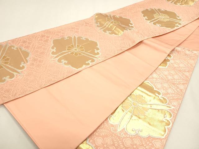 平和屋本店▼六通柄袋帯　唐織　手織　三ツ葉華紋　貮拾四金箔　正絹　逸品　DABJ6203sf