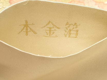 平和屋本店▼六通柄袋帯　唐織　華燭孔雀牡丹文　本金箔　正絹　逸品　DABJ6212sf