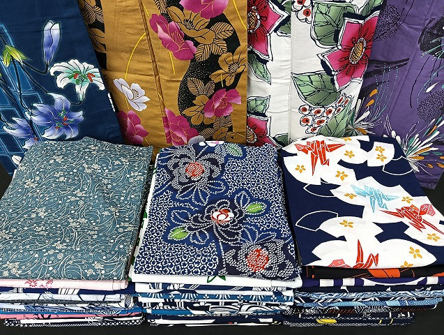 平和屋着物■浴衣 まとめて 45点 折り鶴 乱菊 花柄 しじら織 注ぎ染め 暈し染め ラメ hiromichi nakano 着用可能多数 未使用品あり mmm1459