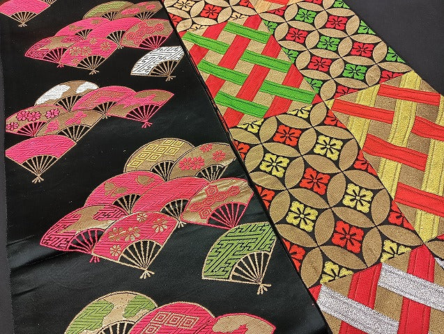 平和屋本店■子供帯 まとめて 35点  向かい鶴 蝶 花柄 七宝 金銀糸 など 着用可能多数 未使用品あり mmm1456
