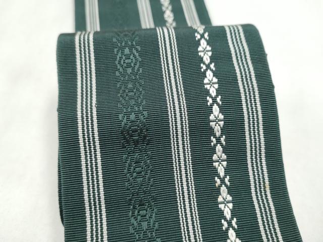 平和屋着物●男性　本場筑前博多織　角帯　献上　証紙付き　正絹　逸品　CABL9860hy