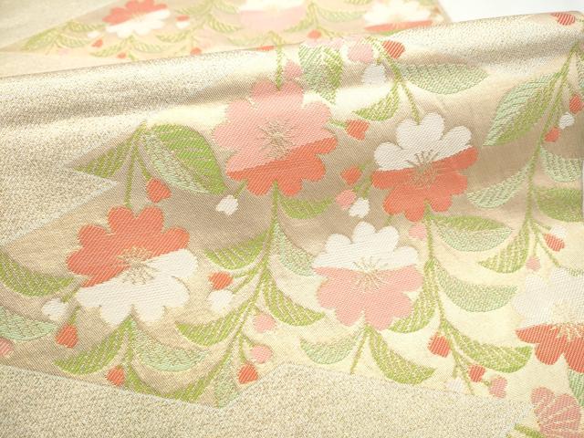 平和屋着物●織物一筋名門　織悦　全通柄　本袋帯　枝垂れ花文　金糸　正絹　逸品　CABL9875hy