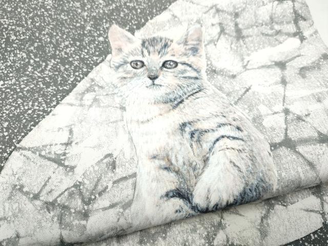 平和屋着物●太鼓柄袋帯　猫　正絹　逸品　CABL9884hy
