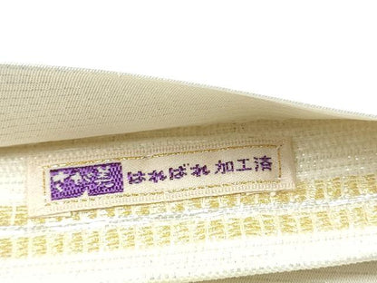 平和屋着物●染織界の匠　村松祥三　太鼓柄袋帯　枝桜文　銀糸　さが美扱い　正絹　逸品　CABL9885hy