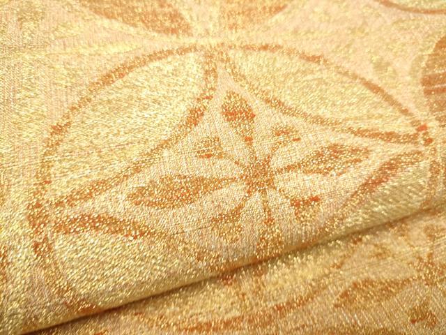 平和屋着物●桝屋高尾　(ねん金綴錦)　六通柄袋帯　霞取七宝　金糸　正絹　逸品　CABL9942hy