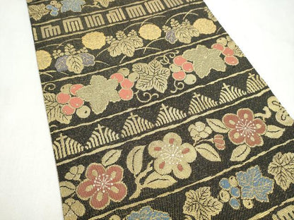 平和屋着物●六通柄袋帯　作家物　辻が花　金糸　正絹　逸品　CABL9923hy