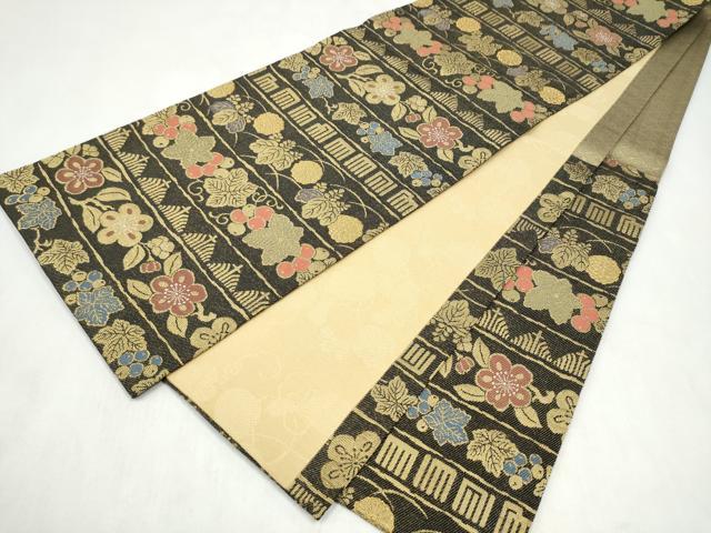 平和屋着物●六通柄袋帯　作家物　辻が花　金糸　正絹　逸品　CABL9923hy