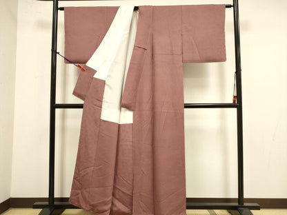 平和屋着物●上質な色無地　風景地紋　鴇浅葱色　正絹　逸品　DABK2083op