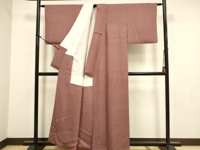 平和屋着物●上質な色無地　風景地紋　鴇浅葱色　正絹　逸品　DABK2083op