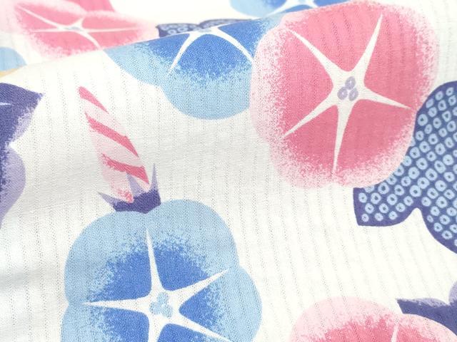平和屋着物＊夏物　浴衣　女の子　子供　朝顔　アサガオ　綿　DABJ3158ea