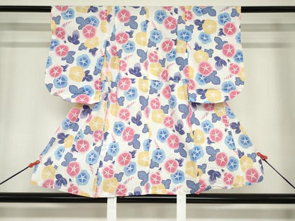 平和屋着物＊夏物　浴衣　女の子　子供　朝顔　アサガオ　綿　DABJ3158ea