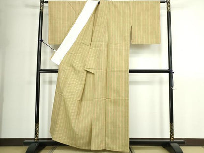 平和屋着物∴夏物　阿波しじら織　浴衣　間道　綿　逸品　未使用　DABK1095cd
