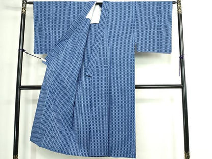 平和屋着物∴夏物　男性　浴衣　注染　手縫い　抽象文様　綿　逸品　未使用　DABK1123cd