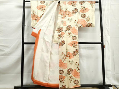 平和屋着物■上質な小紋　絞り　地紙花鼓文　金彩　正絹　逸品　DABK3035qa