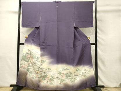 平和屋着物■豪華色留袖　寿光織　伊勢物語　暈し染め　金糸　正絹　逸品　DABJ5636qp