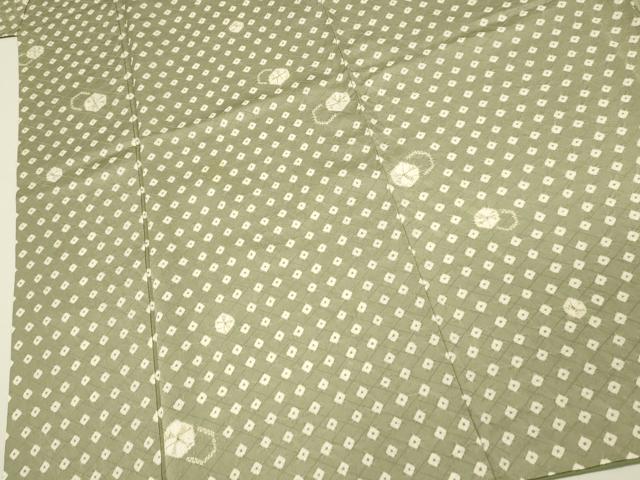 平和屋着物■上質な小紋　総絞り　亀甲文　正絹　逸品　DABJ5639qp