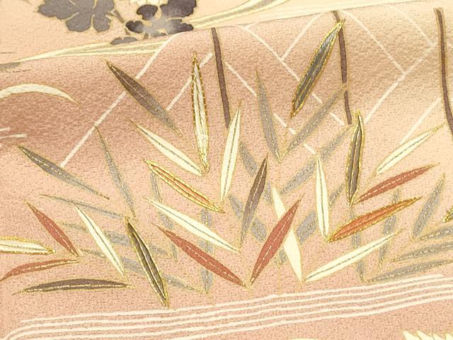 平和屋着物■訪問着　作家物　駒刺繍　草花文　暈し染め　金彩　正絹　逸品　DABJ5629qp