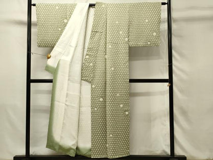 平和屋着物■上質な小紋　総絞り　亀甲文　正絹　逸品　DABJ5639qp