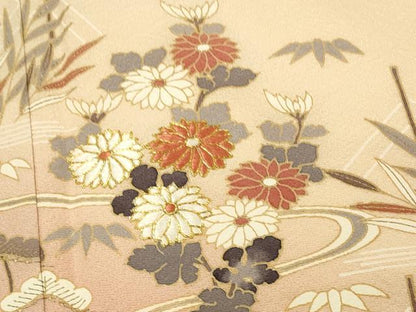 平和屋着物■訪問着　作家物　駒刺繍　草花文　暈し染め　金彩　正絹　逸品　DABJ5629qp