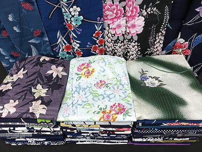 平和屋着物■浴衣 まとめて 45点 花柄 ラメ 注ぎ染め 金彩 など 着用可能多数 未使用品あり mmm1462