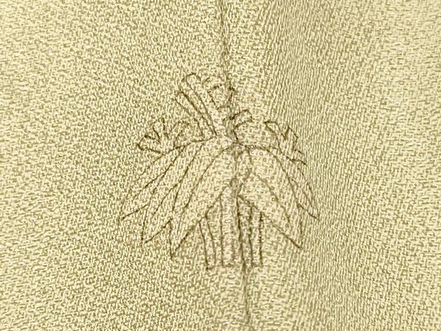 平和屋着物■訪問着　駒刺繍　地紙重ね草花文　金糸　正絹　逸品　CABM0844oy