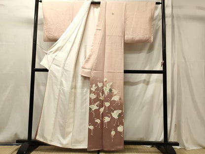 平和屋着物■豪華色留袖　作家物　駒刺繍　群鶴　暈し染め　金彩　正絹　逸品　CABM0842oy