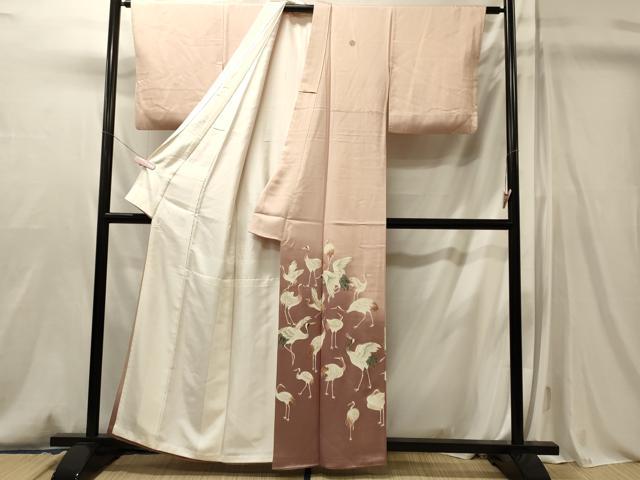 平和屋着物■豪華色留袖　作家物　駒刺繍　群鶴　暈し染め　金彩　正絹　逸品　CABM0842oy