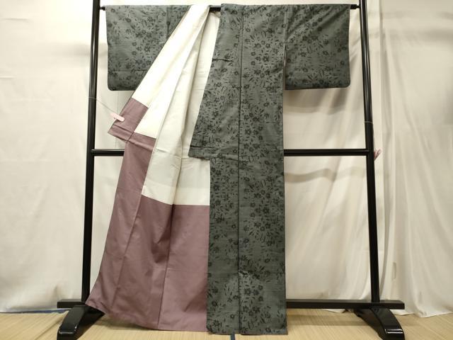 平和屋着物■本場大島紬　7マルキ　草花文　正絹　逸品　CABM0838oy