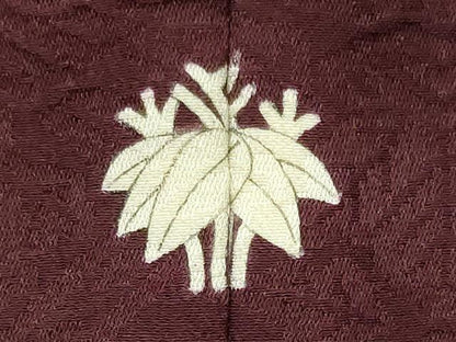 平和屋着物■上質な色無地　立涌花地紋　蒲葡色　正絹　逸品　CABM0845oy