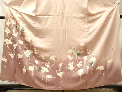平和屋着物■豪華色留袖　作家物　駒刺繍　群鶴　暈し染め　金彩　正絹　逸品　CABM0842oy