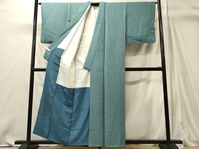 平和屋着物■上質な色無地　紋意匠　秘色色　正絹　逸品　CABM0892oy