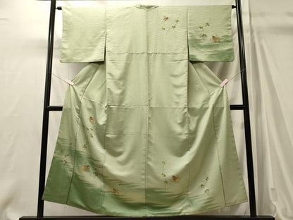 平和屋着物■訪問着　手描き　蔦の葉文　瓢箪　暈し染め　金彩　正絹　逸品　CABM0893oy