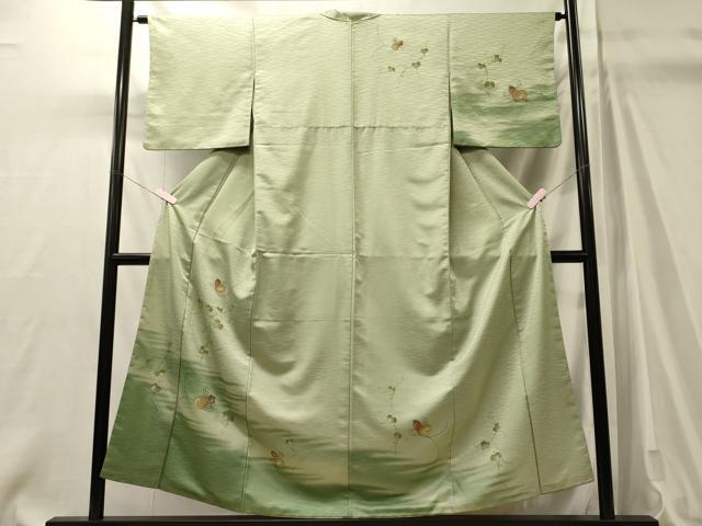 平和屋着物■訪問着　手描き　蔦の葉文　瓢箪　暈し染め　金彩　正絹　逸品　CABM0893oy