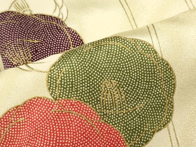 平和屋着物■上質な小紋　枝椿　金彩　正絹　逸品　CABM0885oy