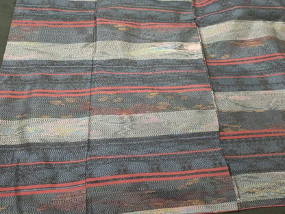 平和屋着物■本場大島紬　横段文　正絹　逸品　CABM0851oy