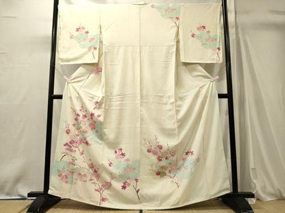 平和屋着物■訪問着　駒刺繍　雲取り草花文　金彩　正絹　逸品　未使用　CABM0888oy