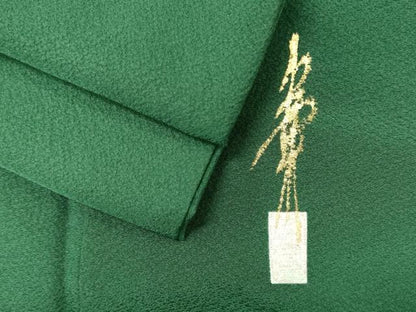 平和屋着物■本草木染め作家　瑞峰　色無地　萌葱色　三越扱い　正絹　逸品　CABM0896oy