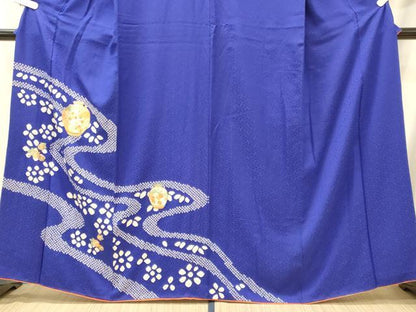平和屋着物■訪問着　絞り　刺繍　陶器舞花文　正絹　逸品　CABM0886oy