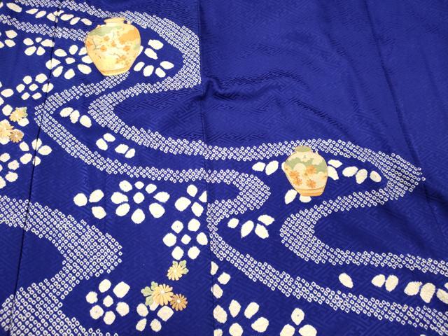 平和屋着物■訪問着　絞り　刺繍　陶器舞花文　正絹　逸品　CABM0886oy